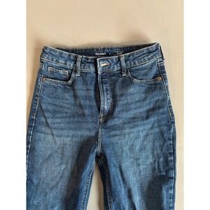 Old Navy High Rise Flare Jeans Women Size 4 Stretch Blue Denim Trendy Y2K Fit